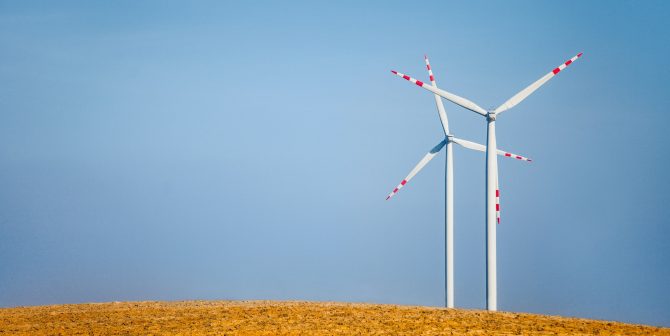 Landscape with wind turbines Landscape with wind turbines