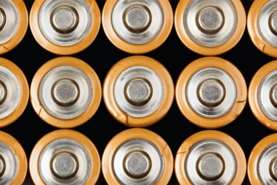 Rows of AA Batteries